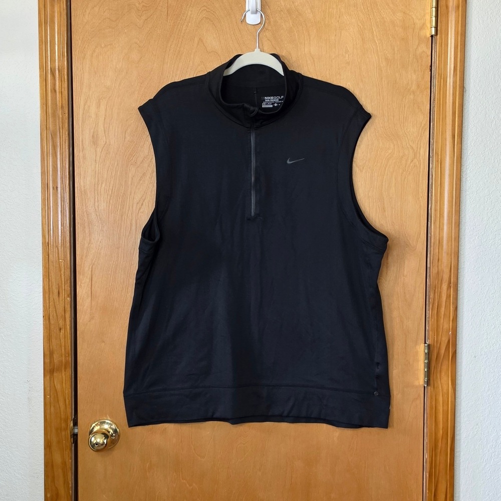 Nike Golf Tour Premium Therma Repel Dri-FIT 1/4 Zip Vest Mens XL Black Sporty